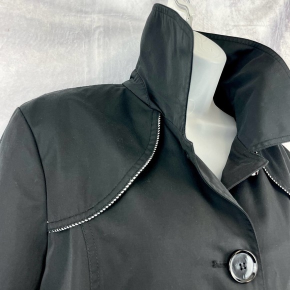 Ellen Tracy Black Button Front Lined Jacket Blazer Size L - Picture 2 of 12